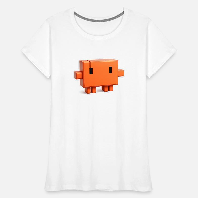 Claude Code Pixel 3D Mascot Cute Dev Sticker Women's Premium Organic T-Shirt