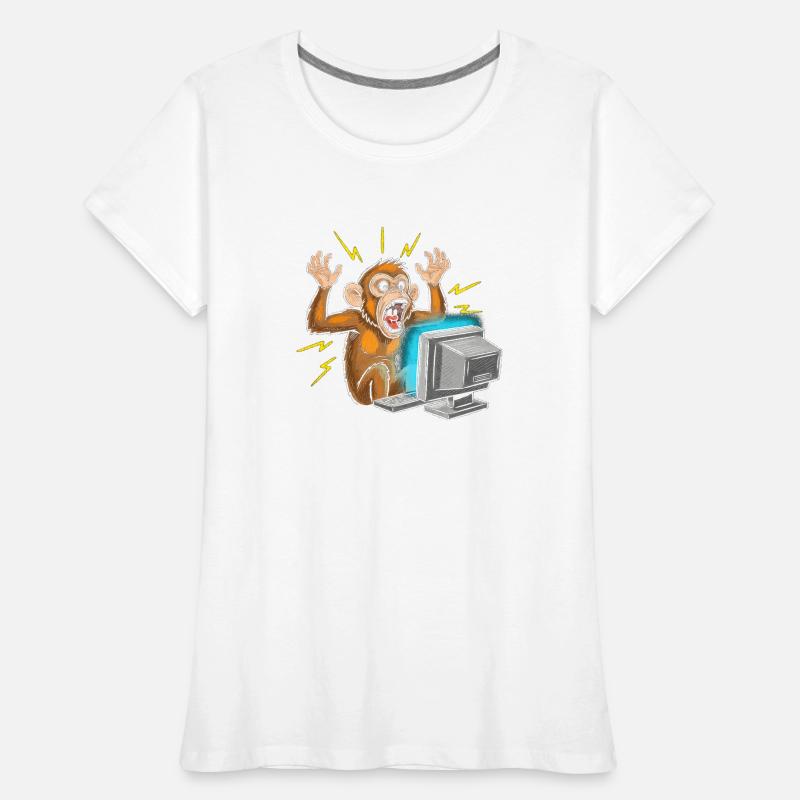 Monkey Computer Outbreak Women's Premium Organic T-Shirt