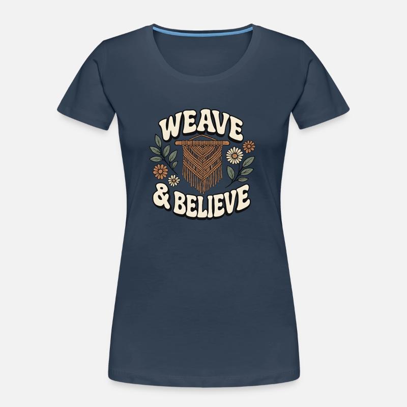 Weaving & Believing | Macrame Boho Women's Premium Organic T-Shirt
