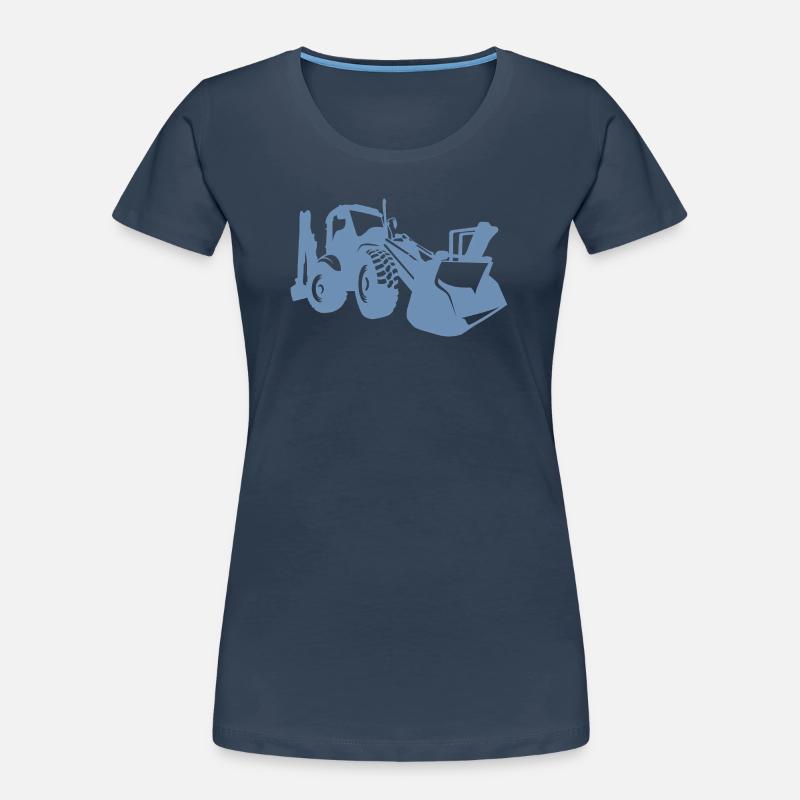 Excavator Wheel Loader Construction Equipment Operator Silhouette Women's Premium Organic T-Shirt