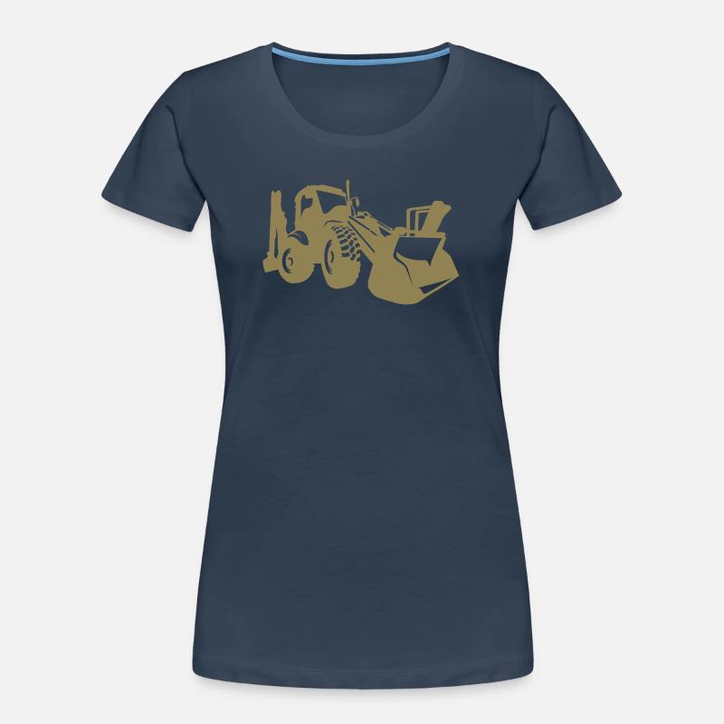 Excavator Wheel Loader Construction Equipment Operator Silhouette Women's Premium Organic T-Shirt