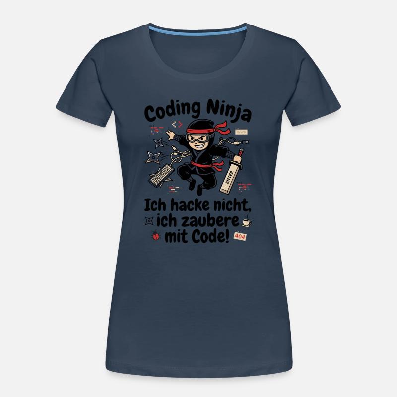 Coder Ninja Programmierer Humor Frauen Premium Bio T-Shirt