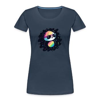 Panda Rainbow Galaxy Coole Brillen - Frauen Premium Bio T-Shirt -  - Vorne - Mia (176cm)