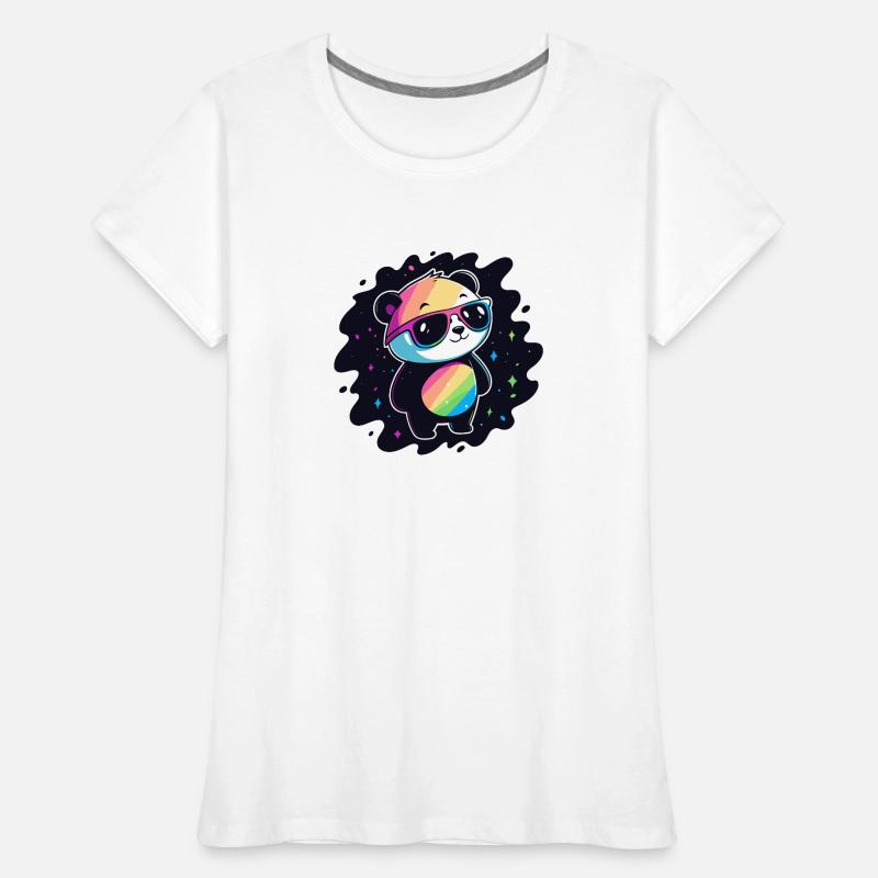 Panda Rainbow Galaxy Cool Glasses Women's Premium Organic T-Shirt