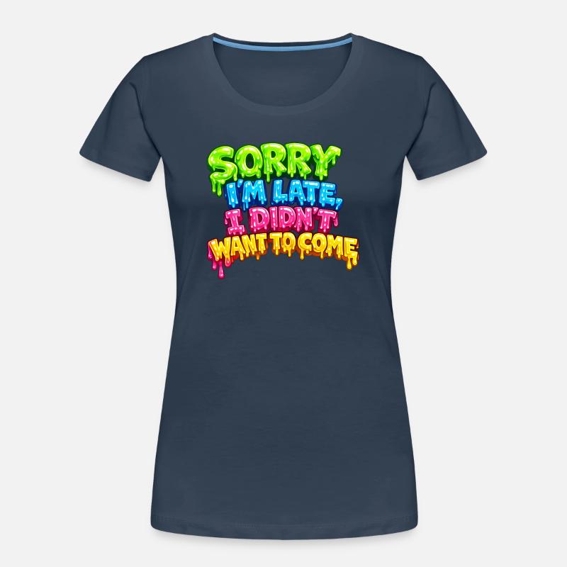 Message néon bouillonnant tardif T-shirt bio Premium Femme