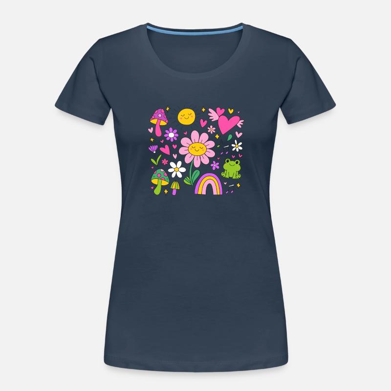 Une jolie fleur de l’an 2000 | Fleurs colorées T-shirt bio Premium Femme