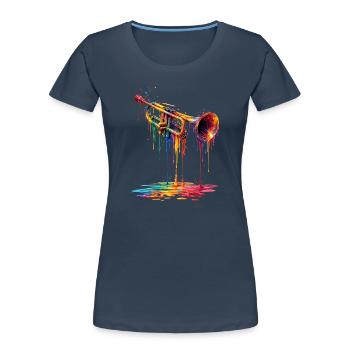 Trumpet with dripping paint - Women's Premium Organic T-Shirt -  - Front - Mia (176cm)