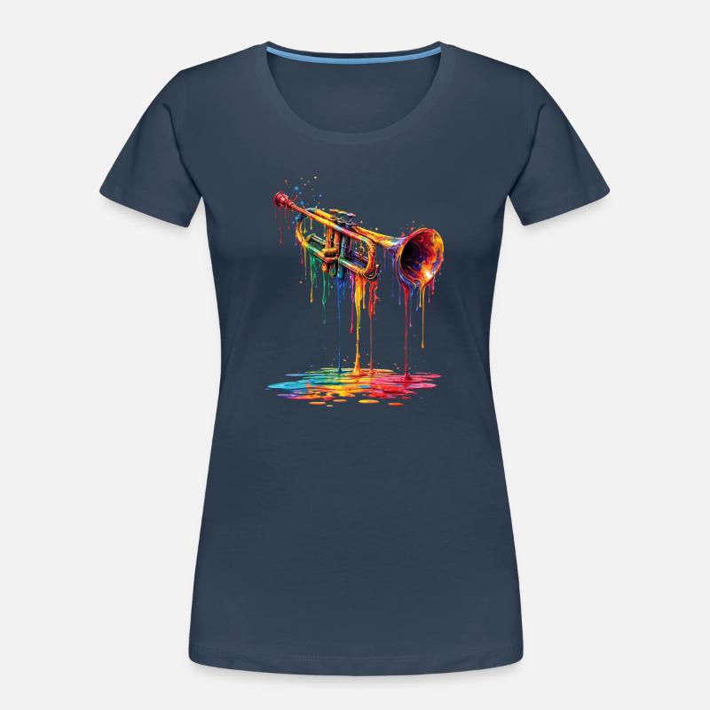 Trumpet with dripping paint Women's Premium Organic T-Shirt