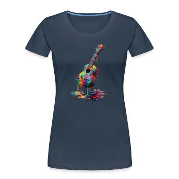 Ukulélé avec de la peinture qui goutte - T-shirt bio Premium Femme -  - Devant - Mia (176cm)