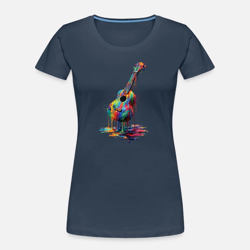 Ukulele with dripping paint Women's Premium Organic T-Shirt