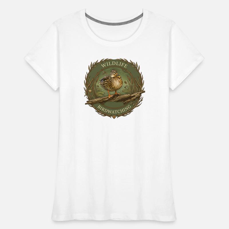 Emblème de la faune d’observation des oiseaux T-shirt bio Premium Femme