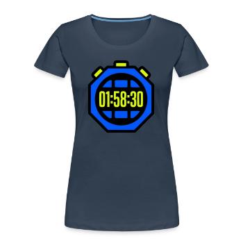 Stoppuhr Bestzeit Halbmarathon - Frauen Premium Bio T-Shirt -  - Vorne - Mia (176cm)