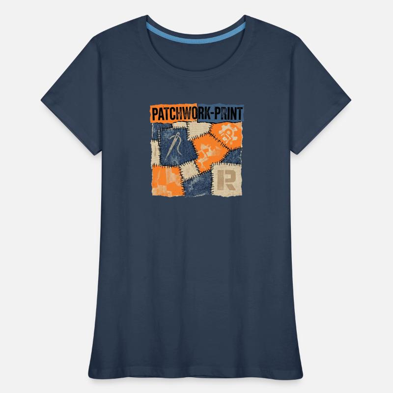 Recyclage patchwork T-shirt bio Premium Femme