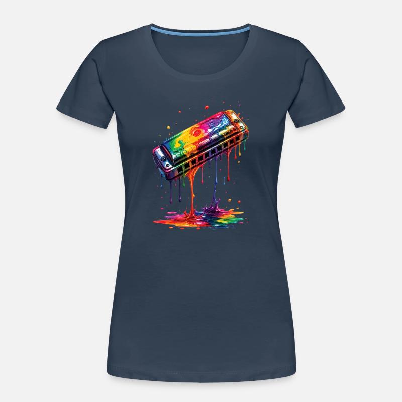 Harmonica with dripping paint Women's Premium Organic T-Shirt