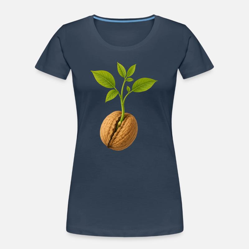 Small Grows Large Walnut Design Women's Premium Organic T-Shirt