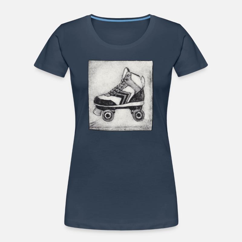 Roller Roller Retro - Sculpté à la main imprimable T-shirt bio Premium Femme