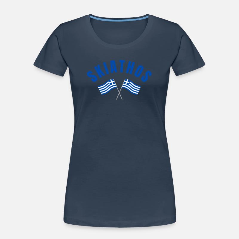 Skiathos a traversé les drapeaux grecs T-shirt bio Premium Femme