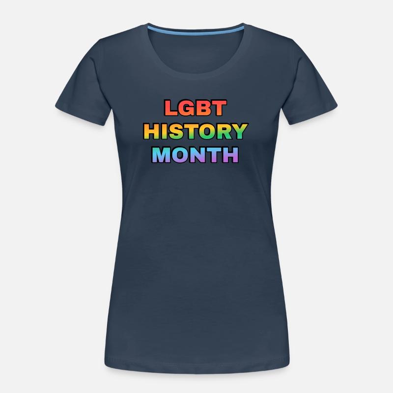 Texte du Gradient Rainbow du Mois de l’Histoire LGBT T-shirt bio Premium Femme
