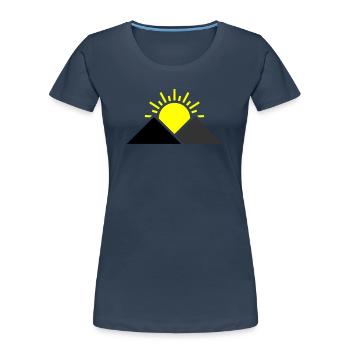 Sonne Berge Landschaft - Frauen Premium Bio T-Shirt -  - Vorne - Mia (176cm)