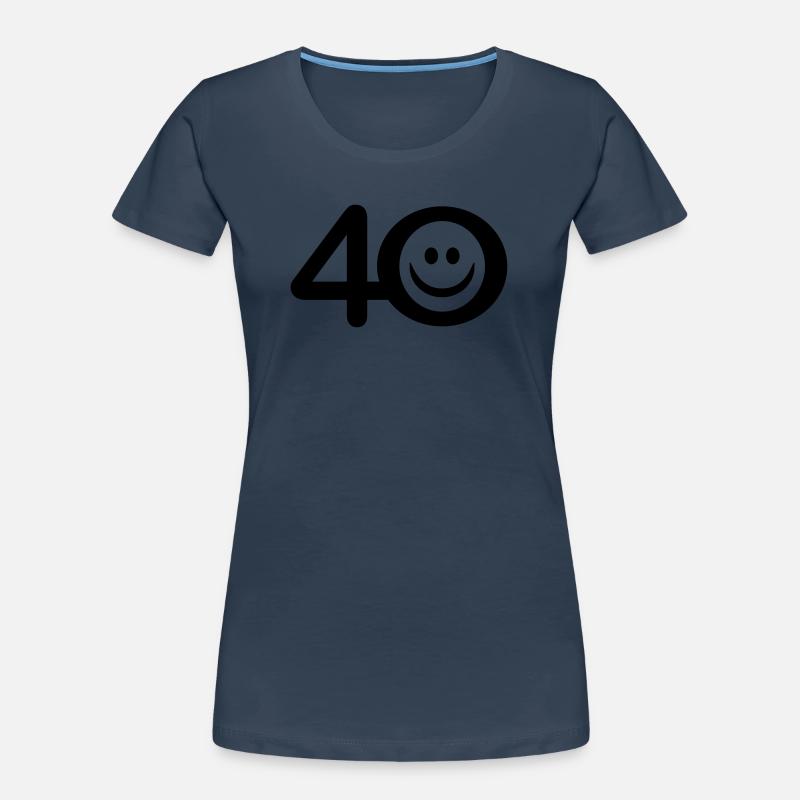 Zum Vierzigsten: 40 mit Lächel-Emoticon Frauen Premium Bio T-Shirt