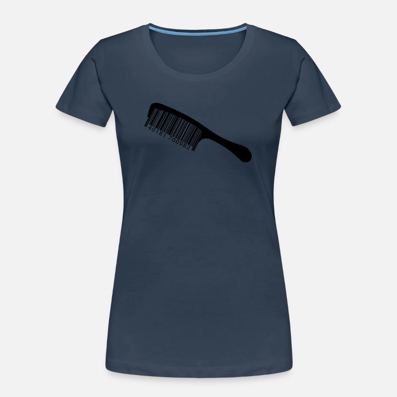 Illustrationskamm mit Barcode Frauen Premium Bio T-Shirt
