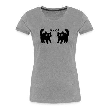 Katzen Paar - Frauen Premium Bio T-Shirt -  - Vorne - Mia (176cm)