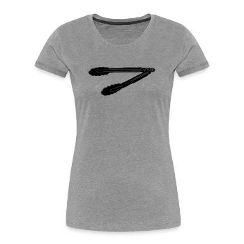 Silhouette des pinces barbecue - T-shirt bio Premium Femme -  - Devant - Mia (176cm)