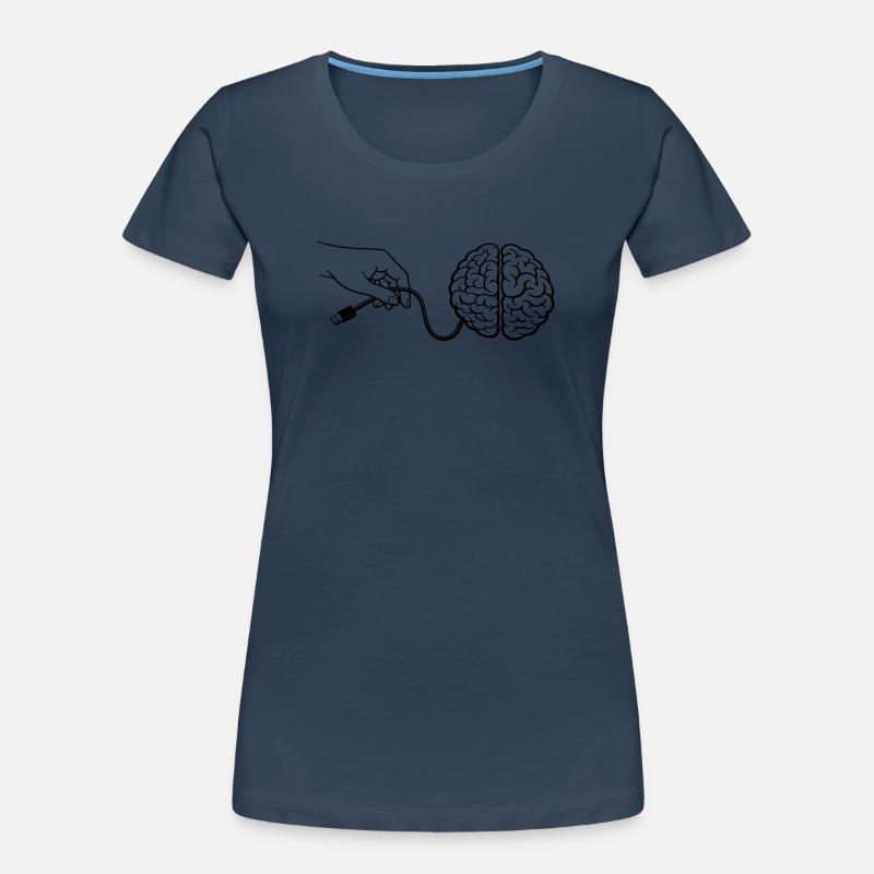 Brain Head Cable Connector Artificial Intelligence Women's Premium Organic T-Shirt