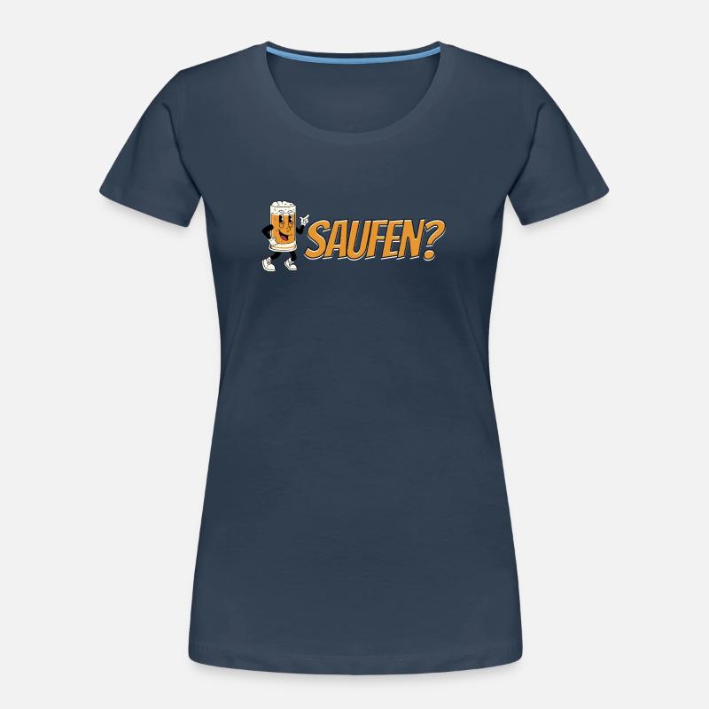 Bibine? - Conception de dessin animé de bière drôle T-shirt bio Premium Femme