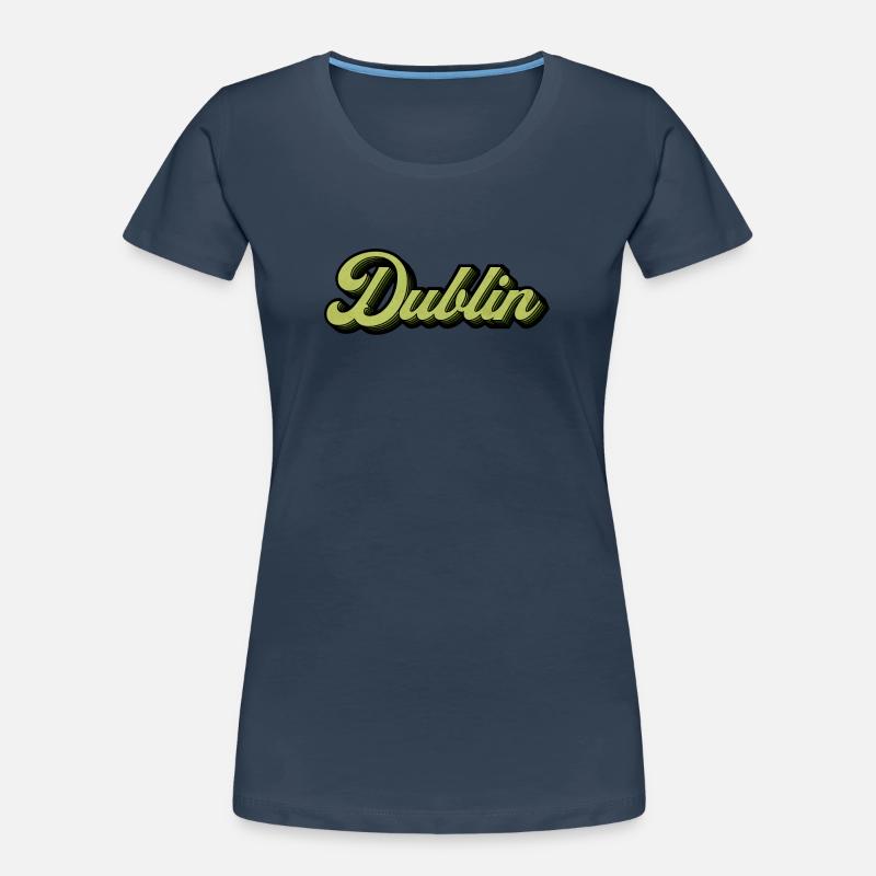Dublin Retro Script in Lime Women's Premium Organic T-Shirt