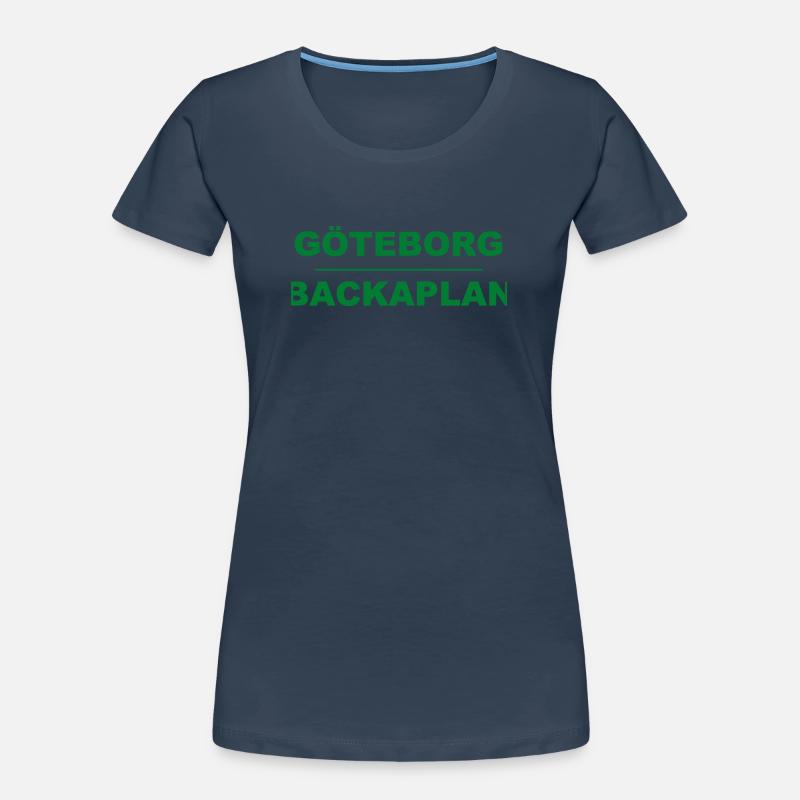 Göteborg Backaplan – Design vert-noir T-shirt bio Premium Femme