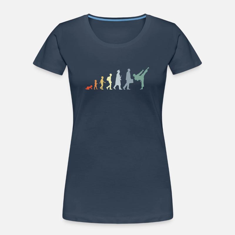Rétro Karateka Evolution T-shirt bio Premium Femme