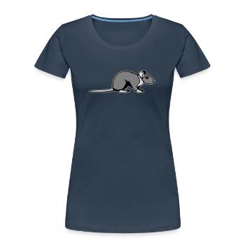 Rat Side Profile Cute Funny Rodent Animal Comic - Women's Premium Organic T-Shirt - navy - Front - Mia (176cm)