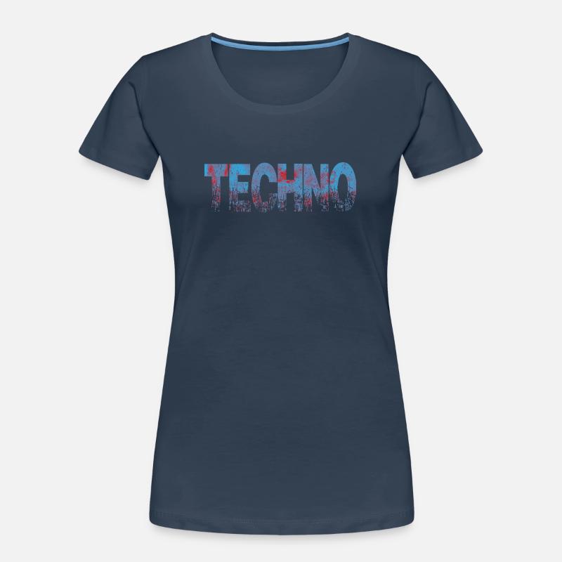 Techno Distressed Text Art Frauen Premium Bio T-Shirt