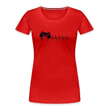 gaming kontroller herzschlag - Frauen Premium Bio T-Shirt -  - Vorne - Mia (176cm)