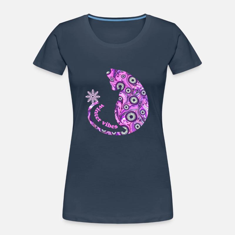 Chat avec flocon de neige E 6 T-shirt bio Premium Femme