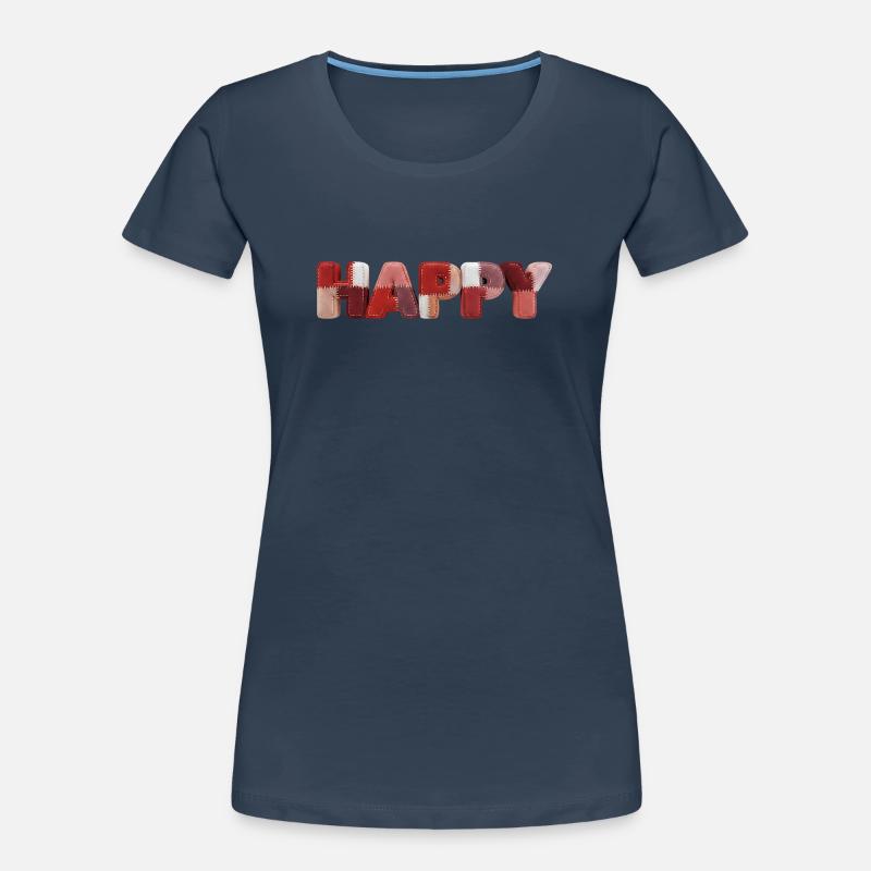 Happy Patchwork Design Fabric Patchwork Look Women's Premium Organic T-Shirt