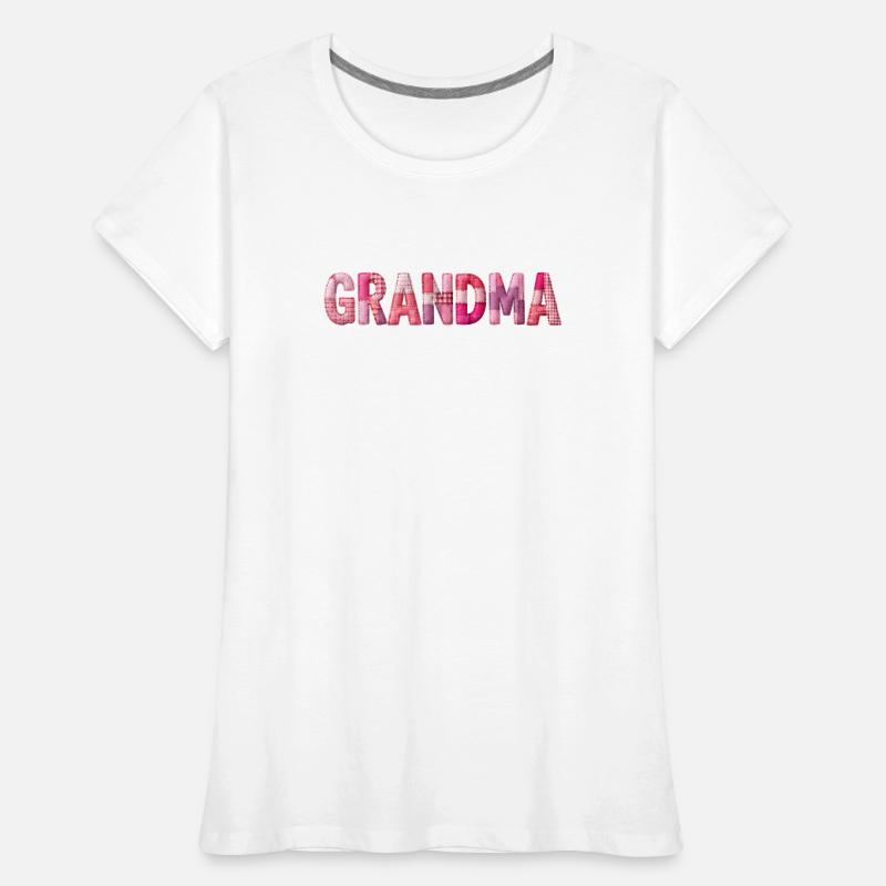 Großmutter Pink Plaid Buchstaben Patchwork Frauen Premium Bio T-Shirt