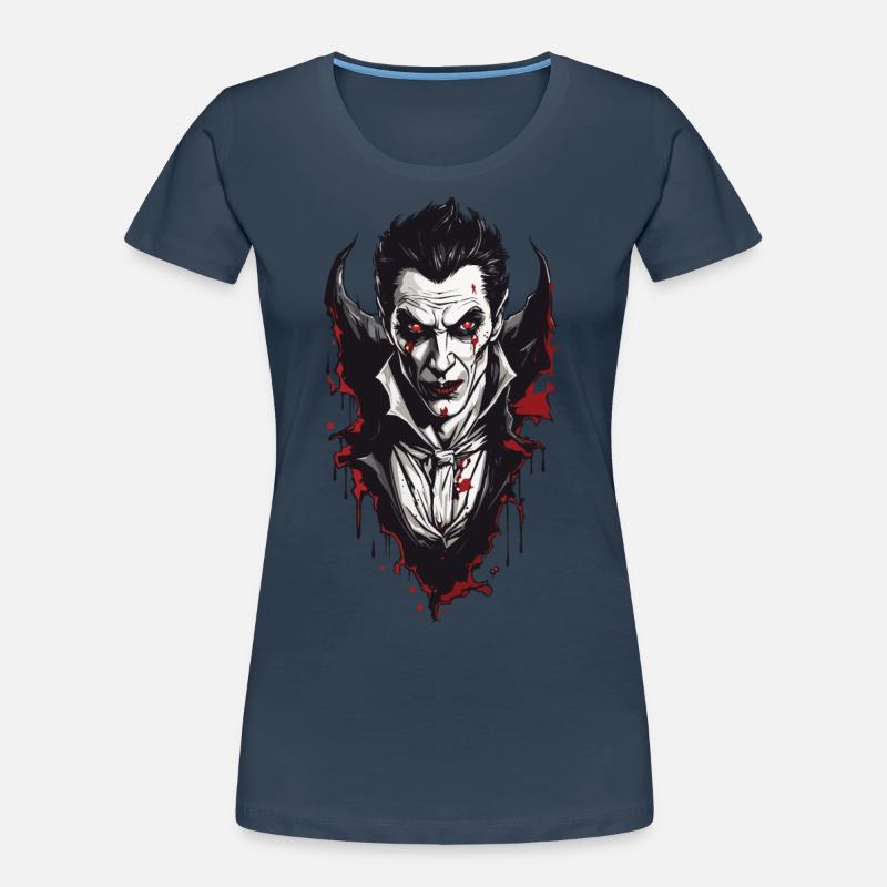 Nostalgischer Vampir Retro Horror Aesthetic Design Frauen Premium Bio T-Shirt