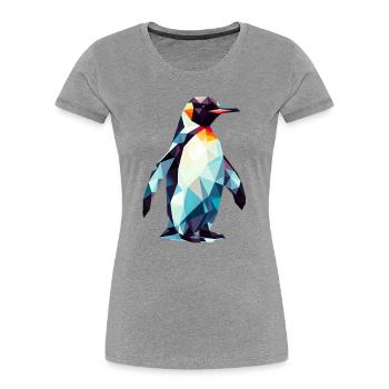 Polygonaler Pinguin - Frauen Premium Bio T-Shirt -  - Vorne - Mia (176cm)