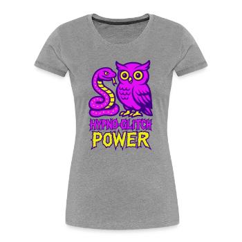 Hypno Glitch Power Owl - Women's Premium Organic T-Shirt -  - Front - Mia (176cm)