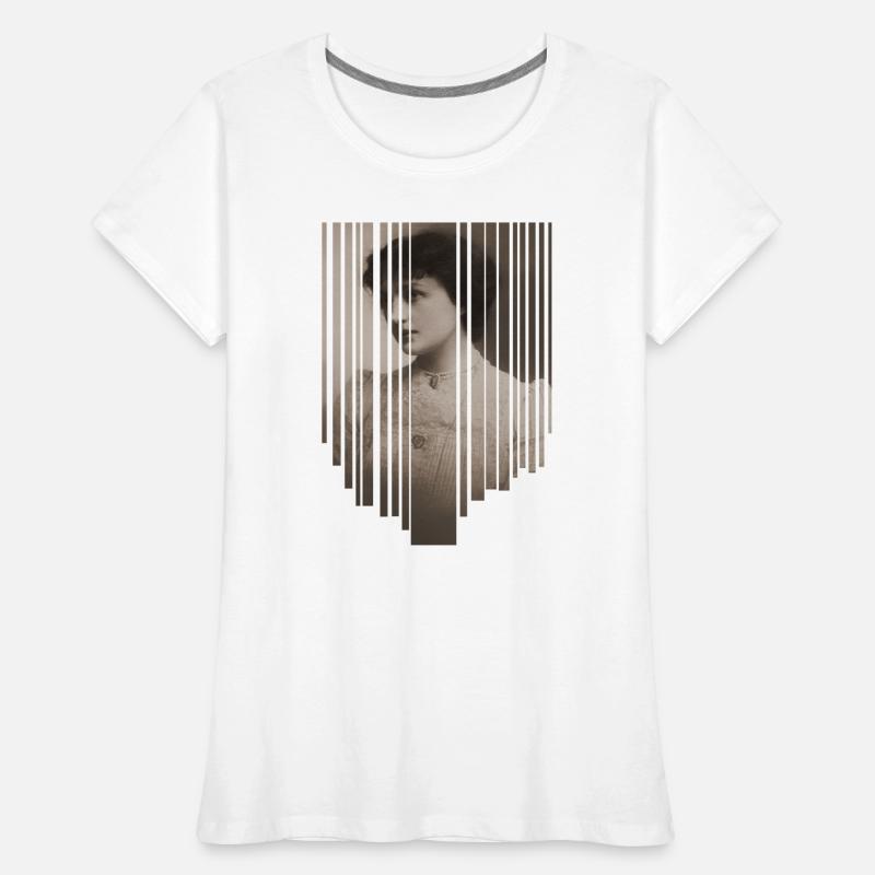 Vintage Portrait with Barcode Stripe Women's Premium Organic T-Shirt