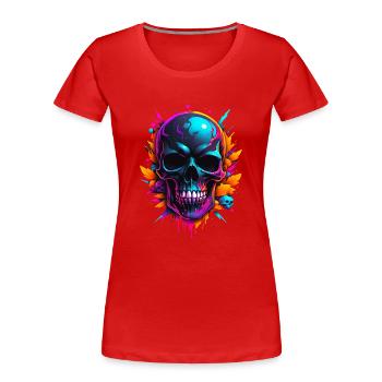 Skull - Frauen Premium Bio T-Shirt -  - Vorne - Mia (176cm)