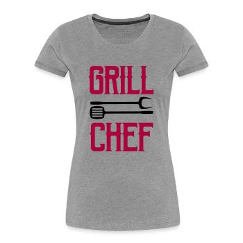 Chef de grillades - T-shirt bio Premium Femme -  - Devant - Mia (176cm)