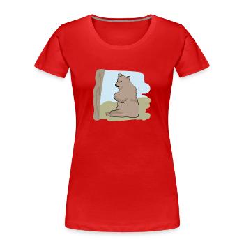 Illustriertes Design mit Bär - Frauen Premium Bio T-Shirt -  - Vorne - Mia (176cm)