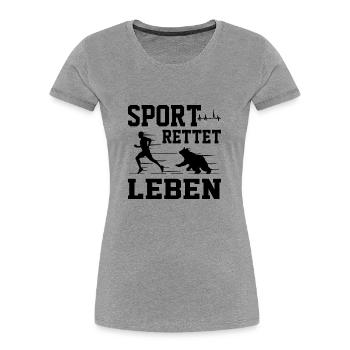 Sport Rettet Leben - Lustige Sportler - Frauen Premium Bio T-Shirt -  - Vorne - Mia (176cm)