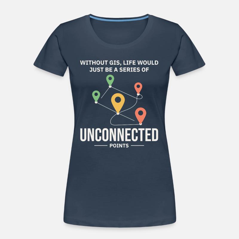 GIS Unconnected Points Map Data Analysis Women's Premium Organic T-Shirt