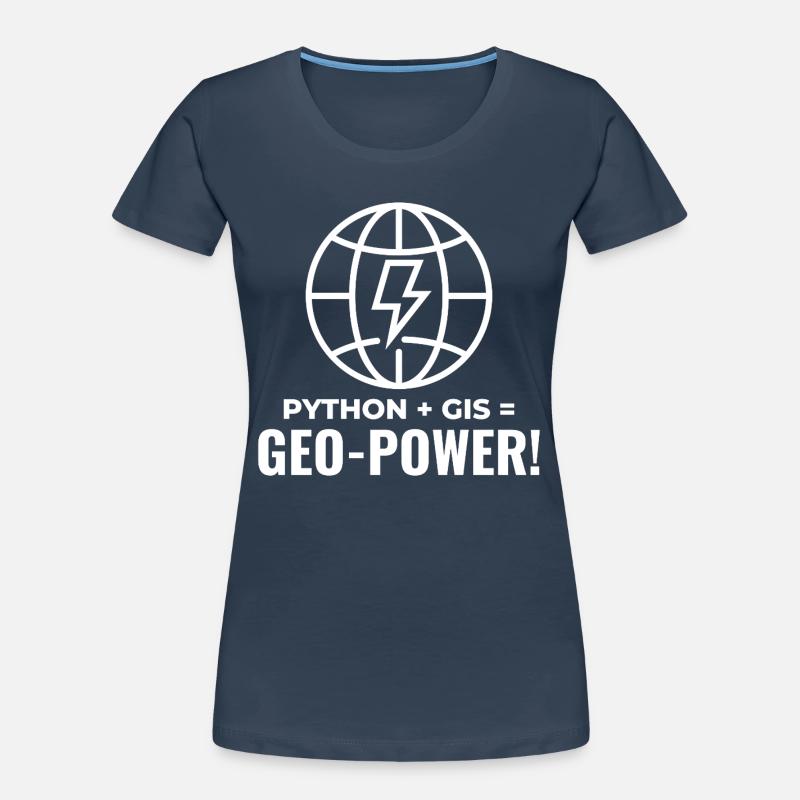 Python SIG Géo-Puissance Programmation Géospatial T-shirt bio Premium Femme