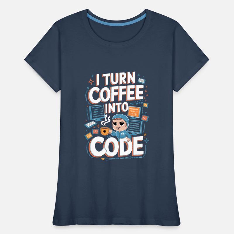 Café et Code – Conception de programmeur amusant T-shirt bio Premium Femme