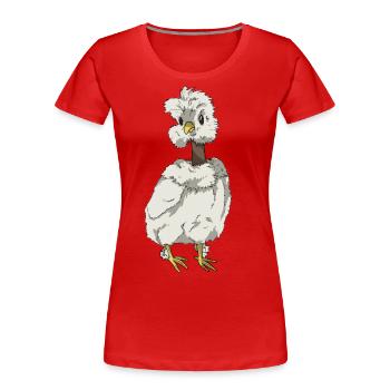 Chicken Chick Silk Chicken Naked-necked Chicken Breed - Women's Premium Organic T-Shirt -  - Front - Mia (176cm)